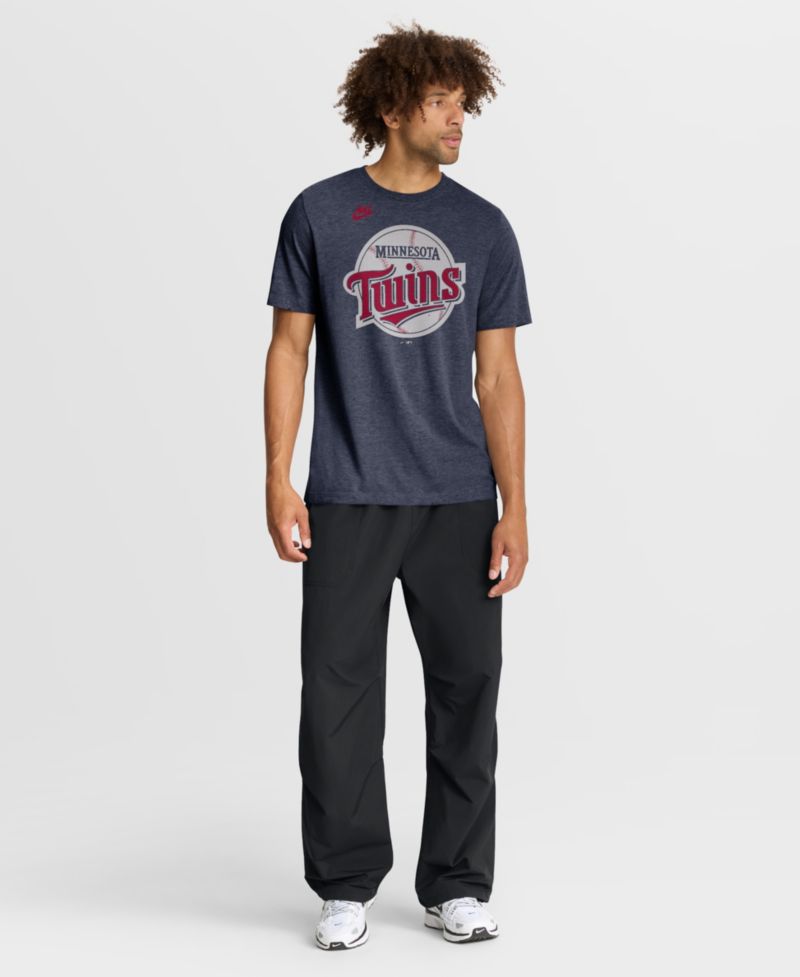 Men's Heather Navy Minnesota Twins Cooperstown Logo Tri-Blend T-Shirt