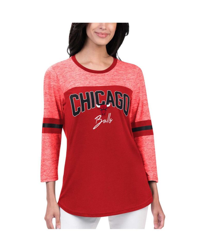 Women's Red Chicago Bulls Play the Game 3/4-Sleeve T-Shirt