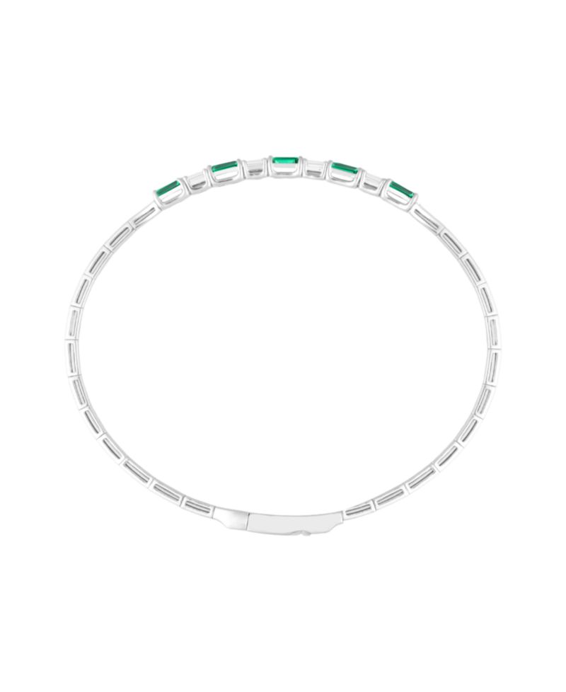 Lab Grown Emerald (1-1/3 ct. t.w.) And White Sapphire (1/3 ct. t.w.) Bracelet in Sterling Silver (Also Available in Ruby)