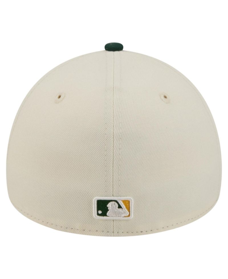 Men's Cream Athletics Chrome A-Frame 59FORTY Fitted Hat