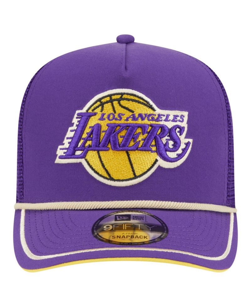 Men's Purple Los Angeles Lakers Vintage Team Rope A-Frame 9FIFTY Snapback Hat