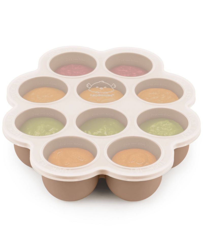 Prep Silicone Baby Food Freezer Tray with Clip-on Lid, 2oz x 10 Silicone Freezer Molds, BPA-Free Baby Food Storage