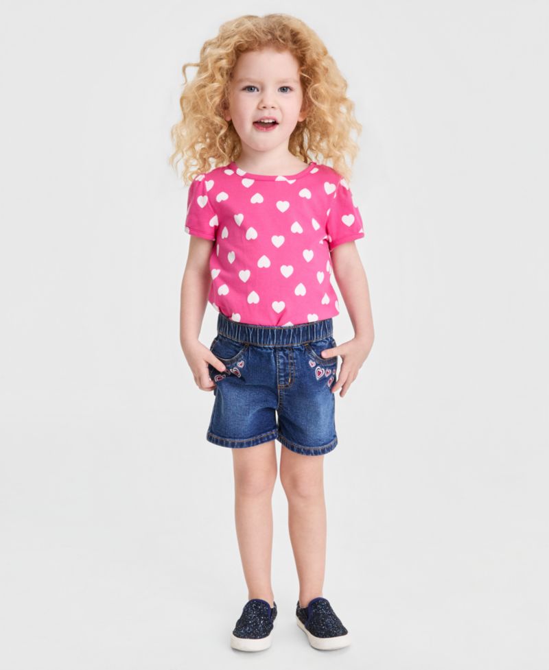 Girls' 12M-5T Hearts Pull-On Shorts