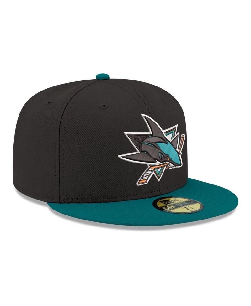 Men's Black San Jose Sharks Core Logo Two-Tone 59FIFTY Fitted Hat