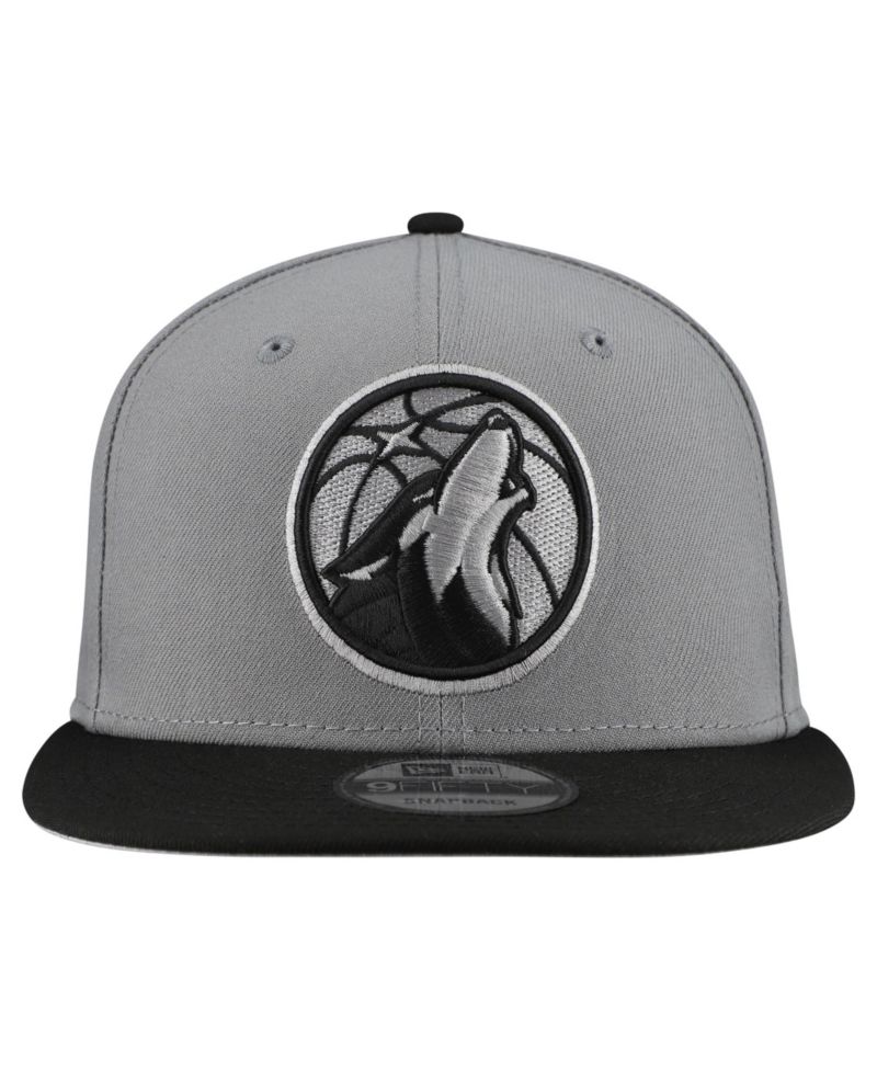 Men's Gray Minnesota Timberwolves Core Logo Storm Gray Two-Tone 9FIFTY Snapback Hat