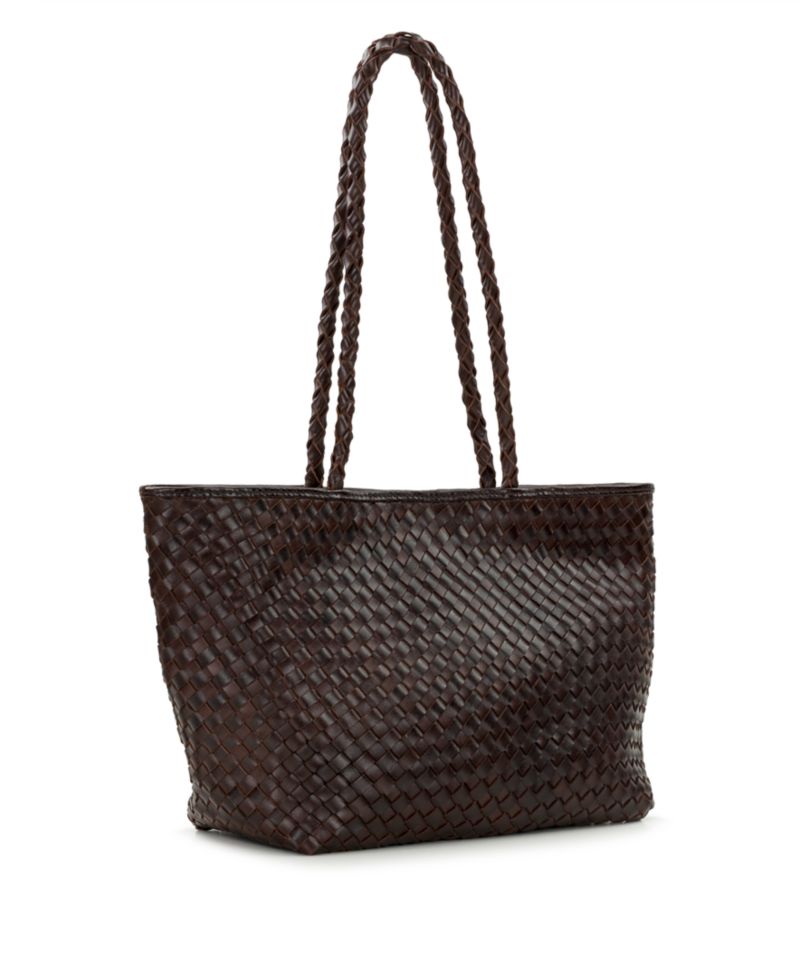 Olivia Large Woven Leather Tote Handbag