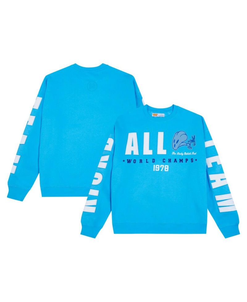 Men's Blue Looney Tunes Kickball Team Pullover Sweatshirt