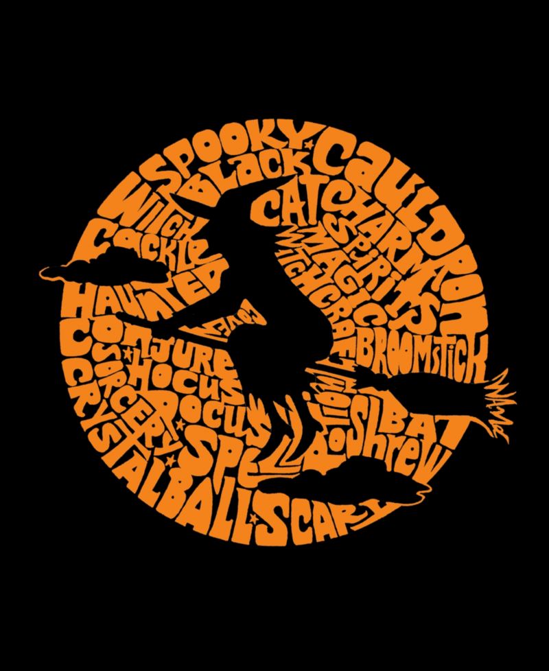 Women's Spooky Witch Word Art V-neck T-shirt