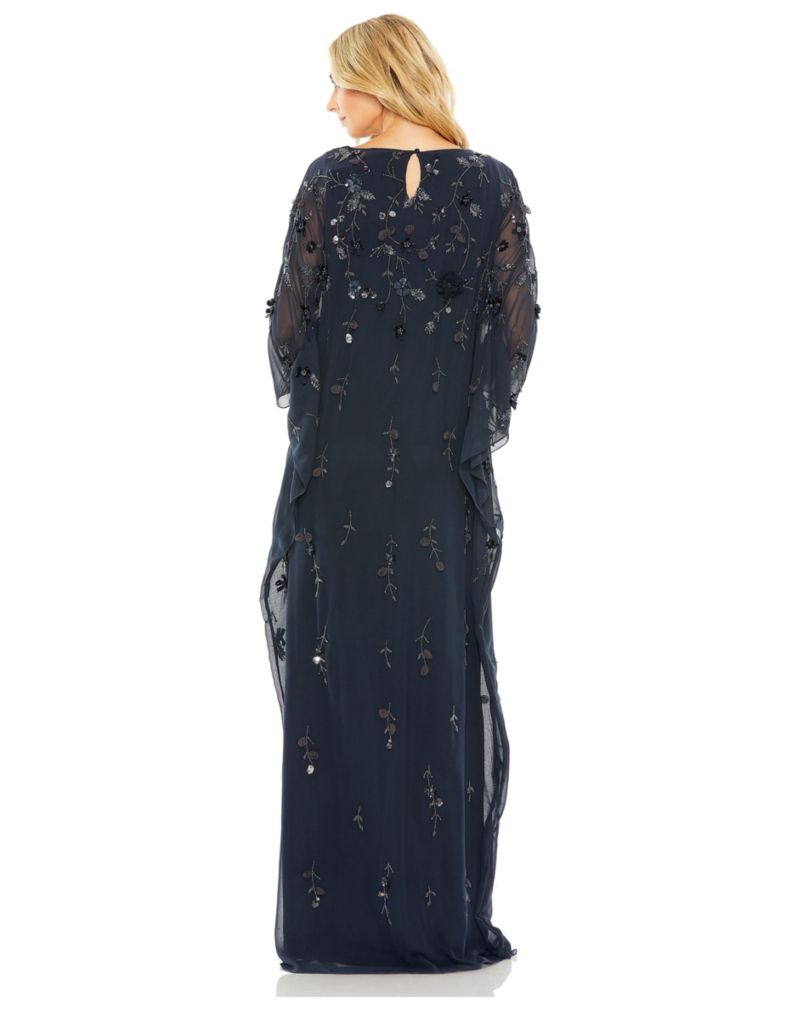 Women's Floral Embellished Trapeze Gown.