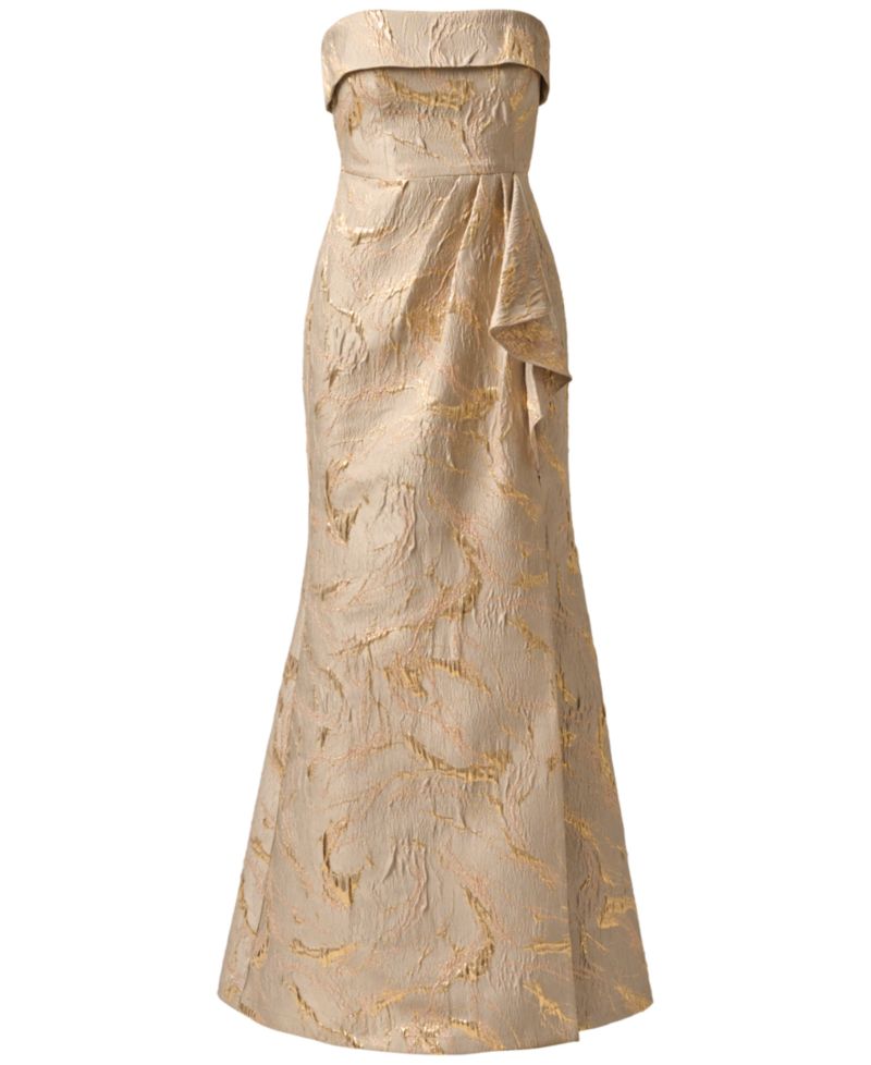 Women's Strapless Mermaid Metallic Dress