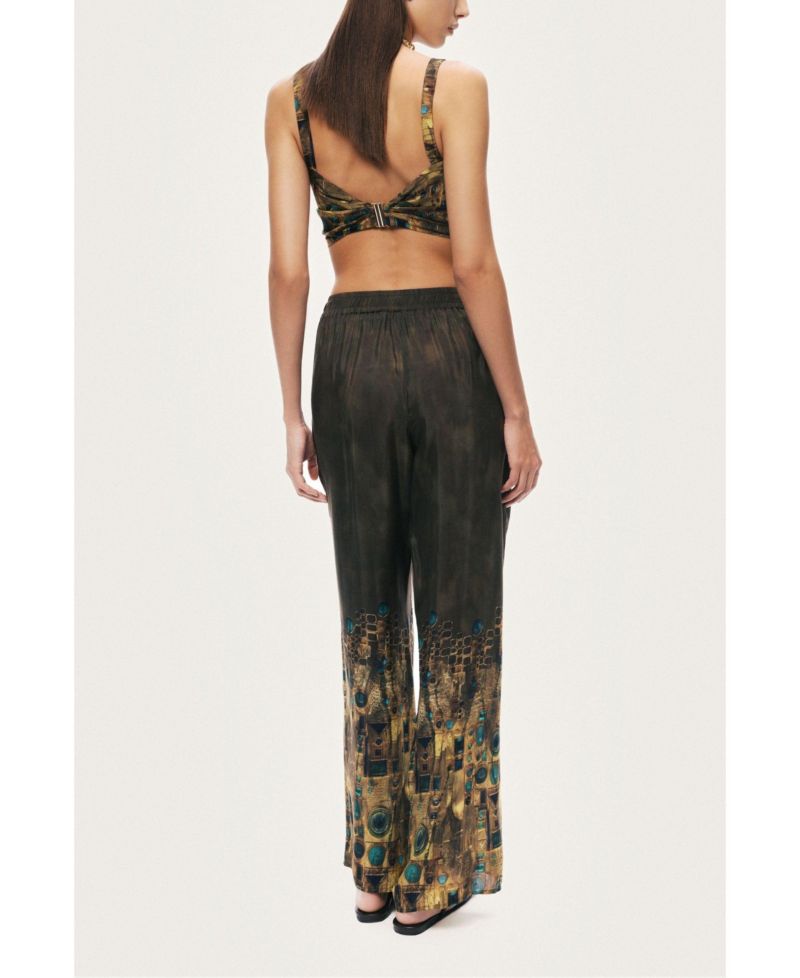 Women's Printed Ring Detail Crop Top