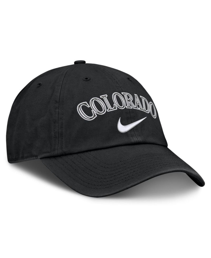 Men's Black Colorado Rockies Primetime Club Adjustable Hat