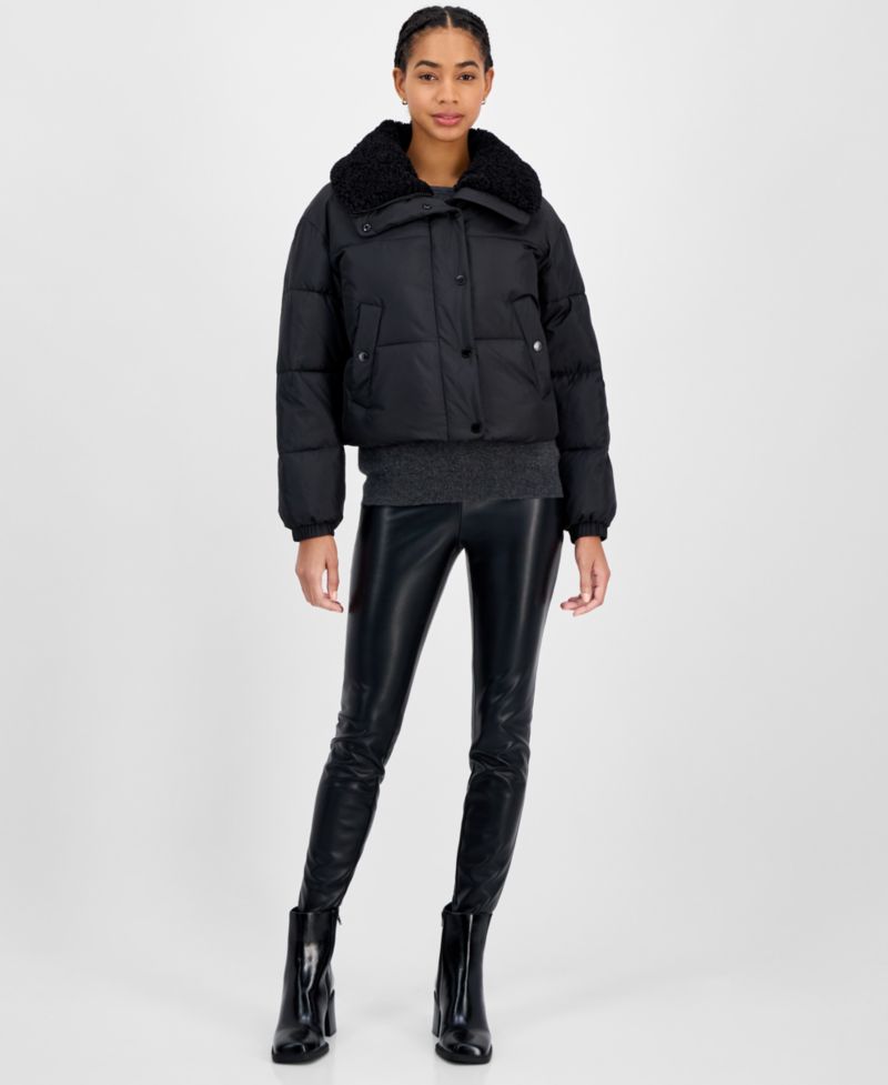 Women's Faux-Fur-Collar Puffer Coat