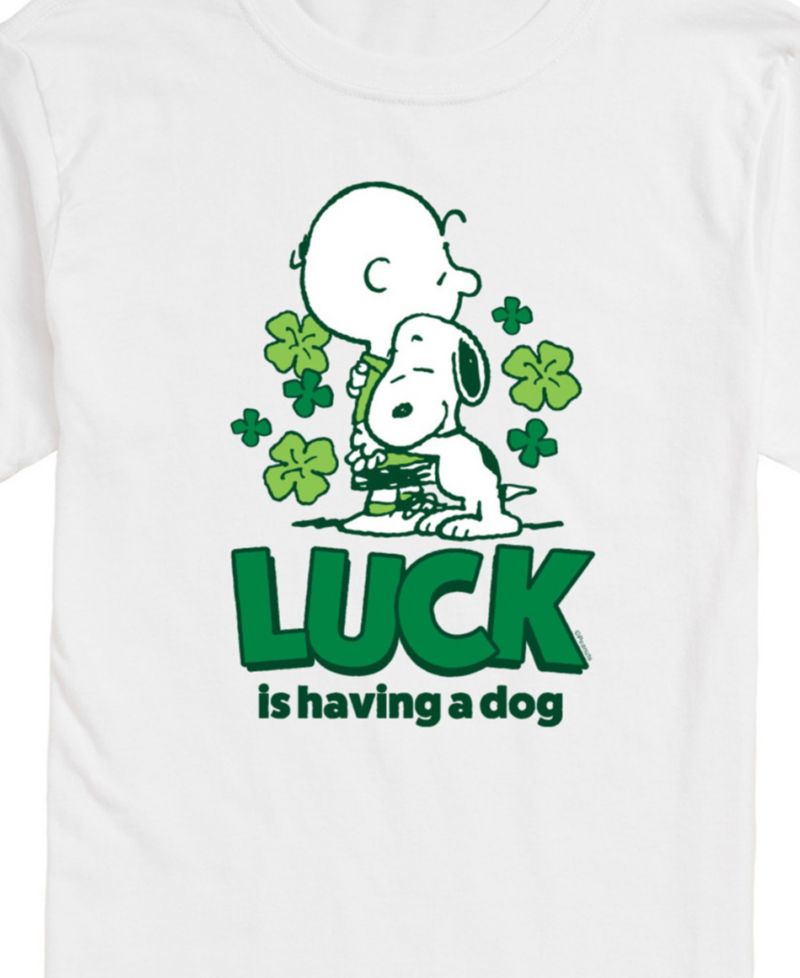 Men's Peanuts Luck Is Having a Dog Short Sleeve T-Shirt