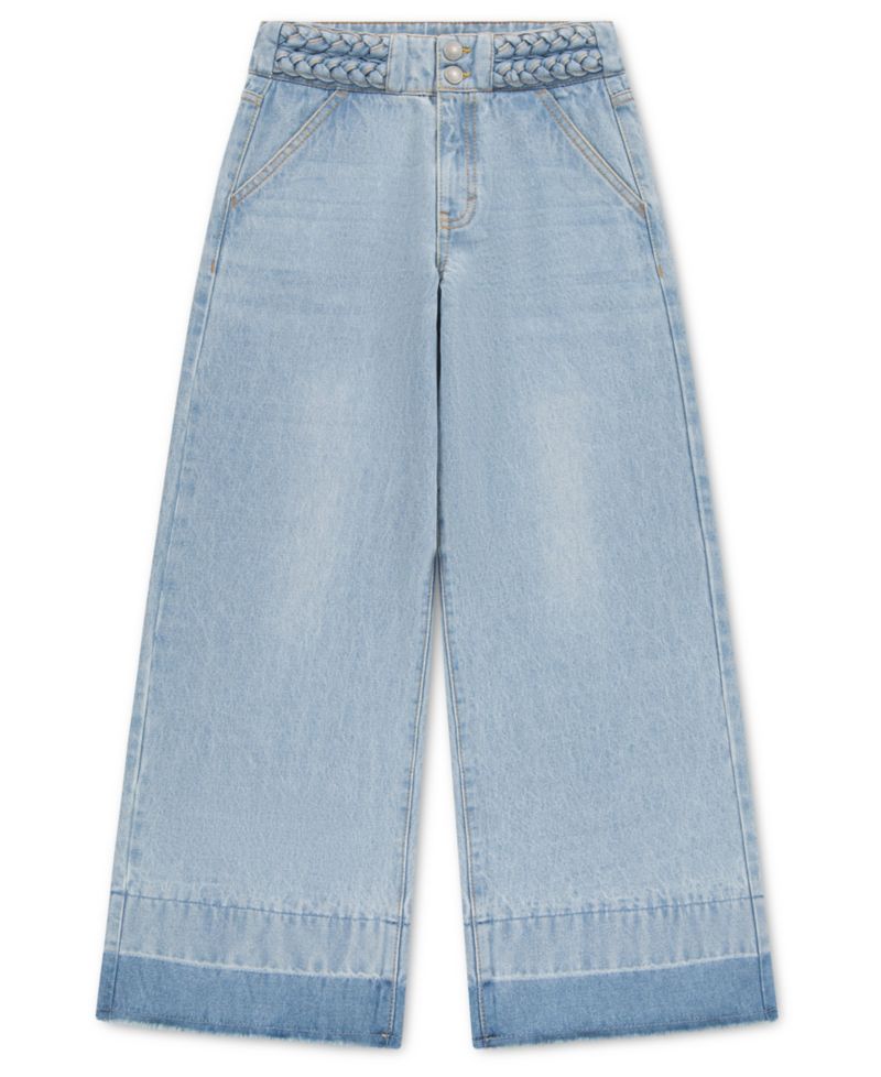 Girls' 7-16 Braided High-Rise Baggy Jeans