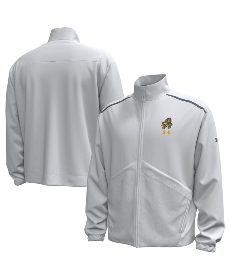 Men's 1 Gray Notre Dame Fighting Irish Wear Green Unstoppable Woven Full-Zip Jacket