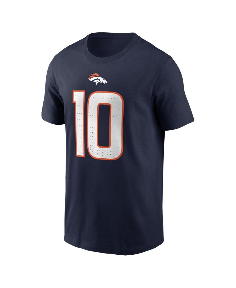 Men's Bo Nix Navy Denver Broncos 2024 NFL Draft Player Name & Number T-Shirt