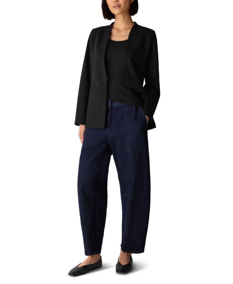 Eileen Fisher Petite Stretch V-Neck Long-Sleeve Blazer