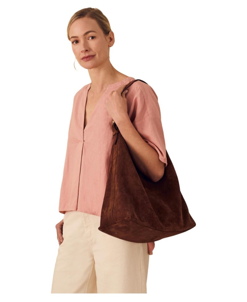 Women's Short Sleeve V-Neck Dipped Hem Blouse