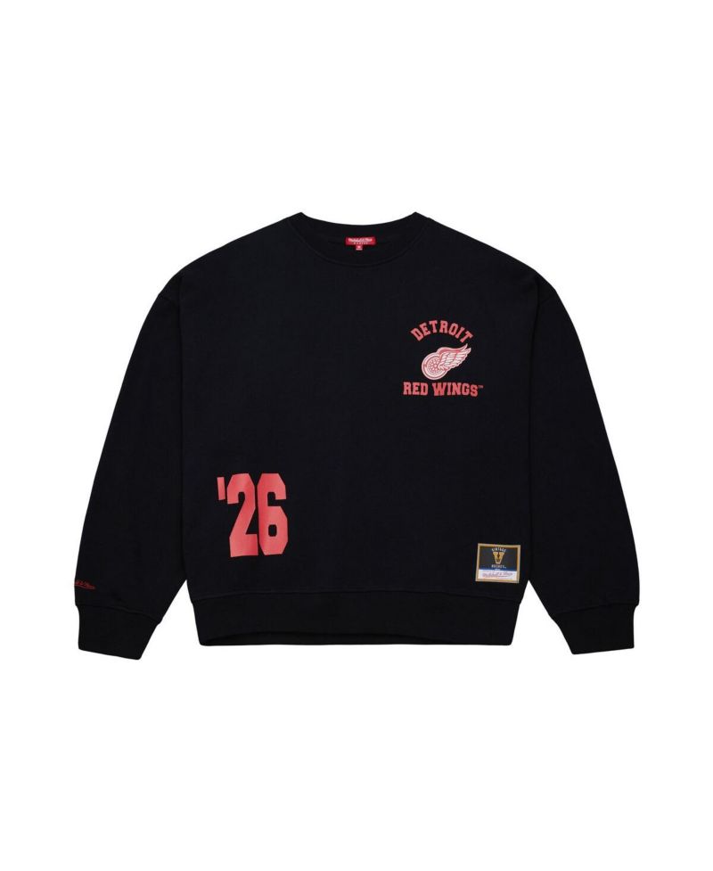 Women's Black Detroit Red Wings Crewneck Sweatshirt