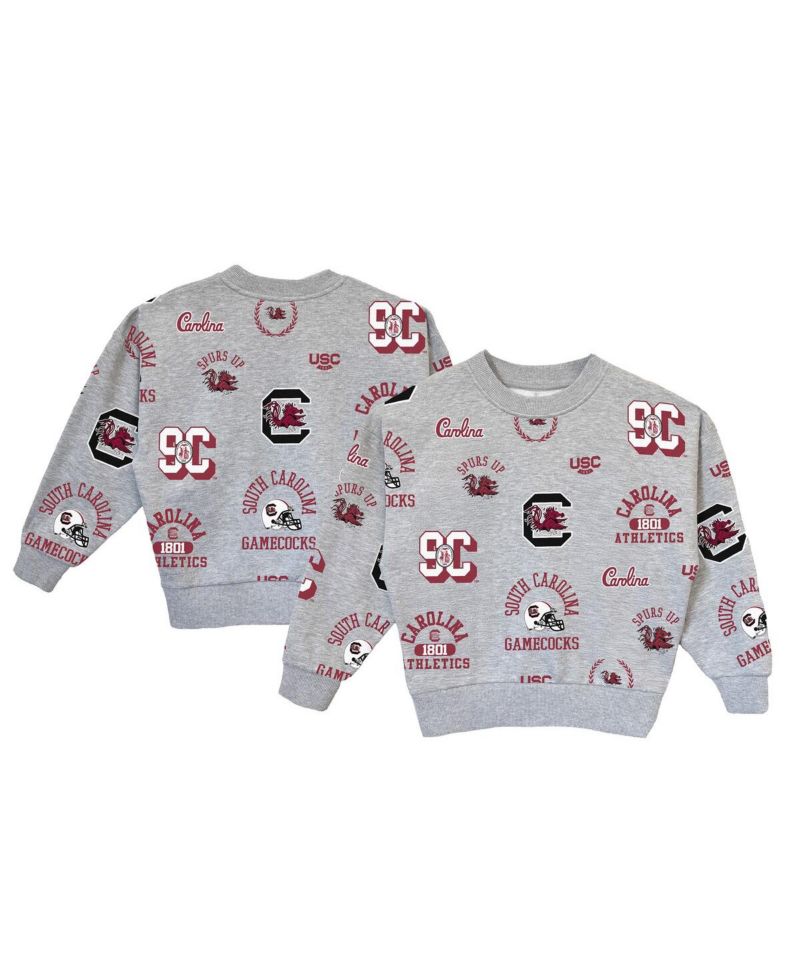 Big Girls Gray South Carolina Gamecocks Always on Repeat Pullover Sweatshirt