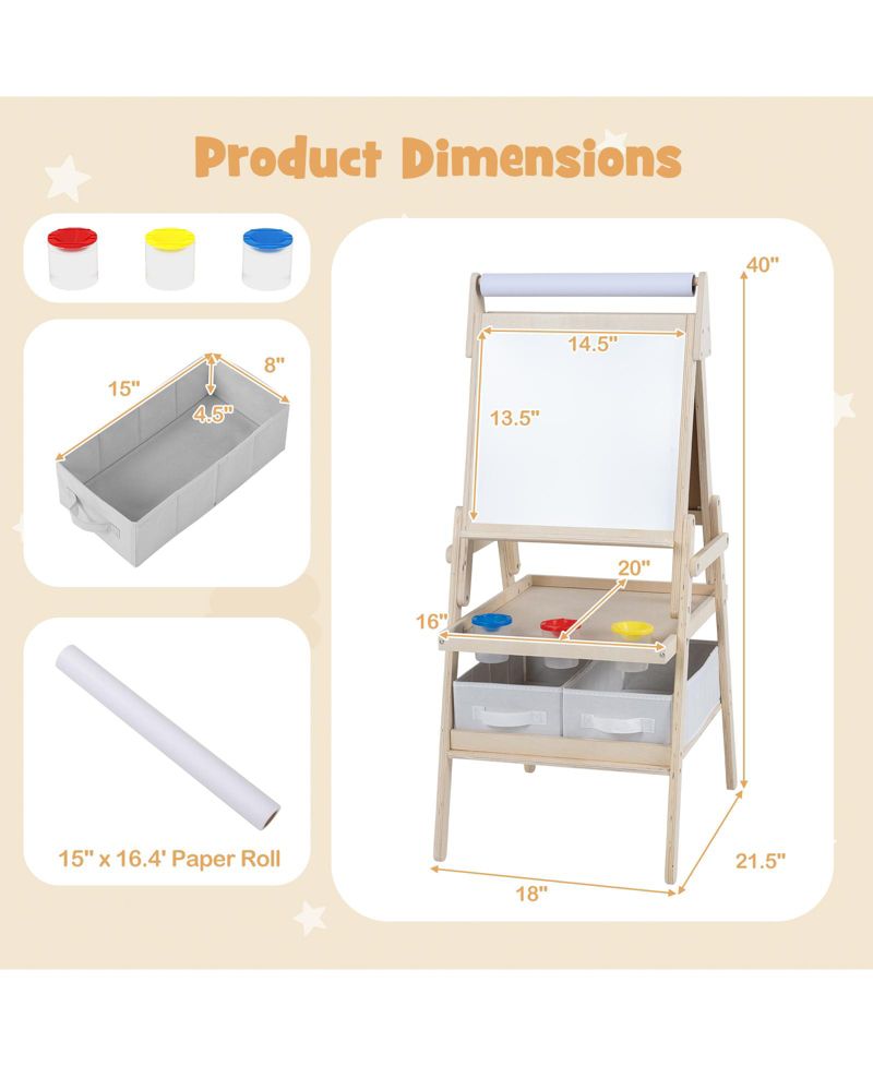 Ages 3+ Double-Sided Magnetic Easel