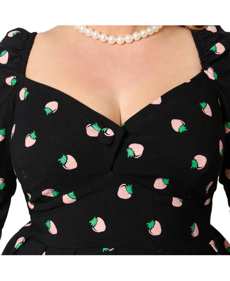 Plus Size Woven Sweetheart Neckline Lamar Swing Dress