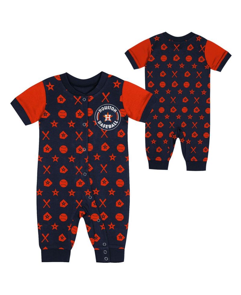 Newborn Navy Houston Astros Hard 90 Coveralls