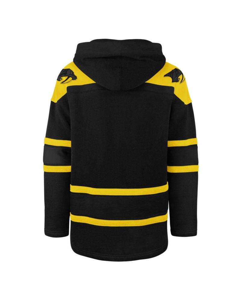 Men's '47 Black Nashville Predators Fall Color Pop Lacer Hoodie