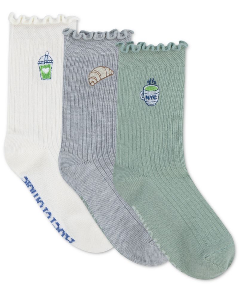 Girls' 5-11 Half-Crew Lettuce Socks, 3-Pack