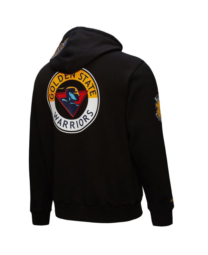 Men's Black Golden State Warriors Hardwood Classics Blackout Collection Pullover Hoodie
