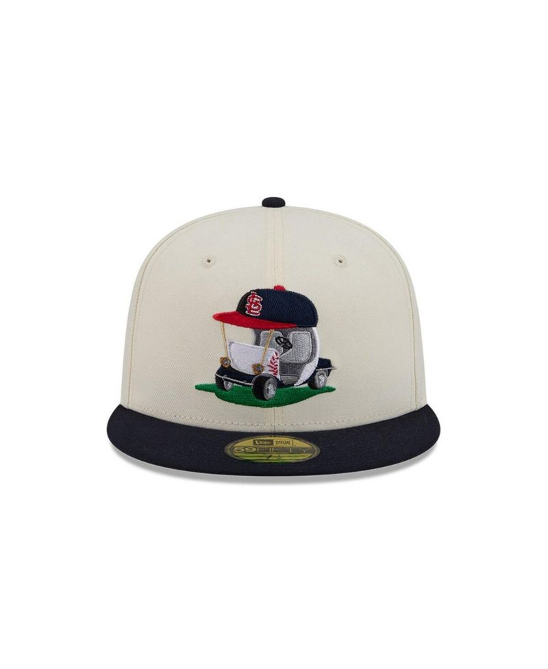 Men's Cream/Navy St. Louis Cardinals Bullpen Cart 59FIFTY Fitted Hat