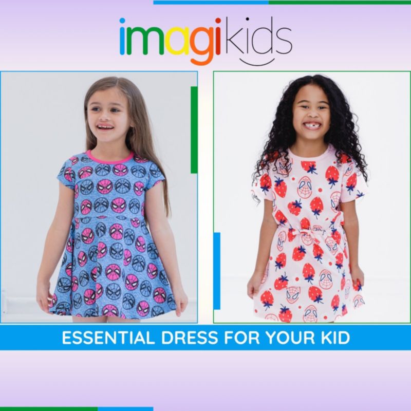 Marvel Girls French Terry Skater Dress Toddler to Big Kid