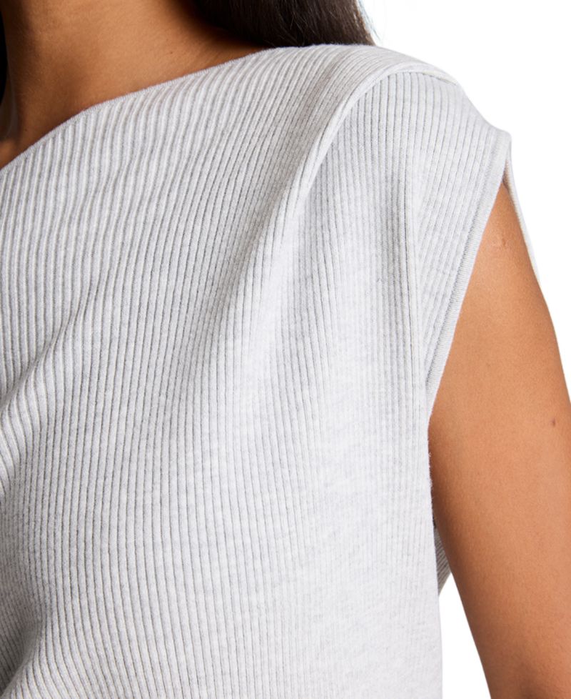 Women's One-Shoulder Sleeveless Midi Sweater Dress