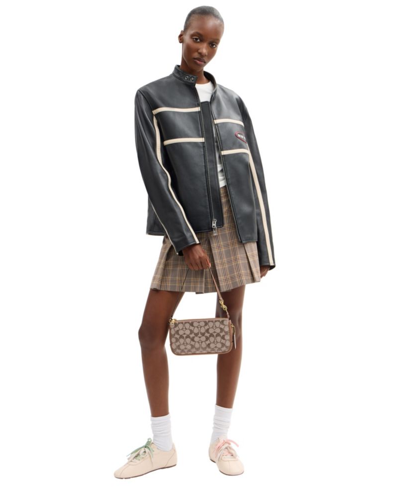Plaza Small Crystal Signature Jacquard Shoulder Bag