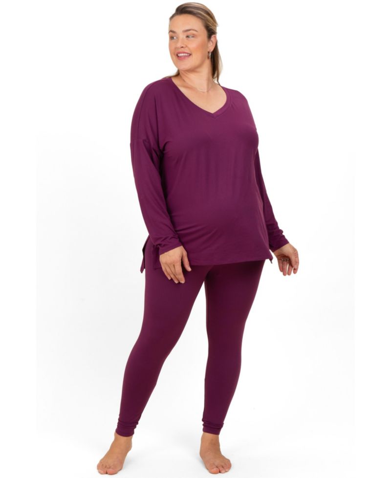 Plus Size Brushed Knit Oversized Top and Legging Set