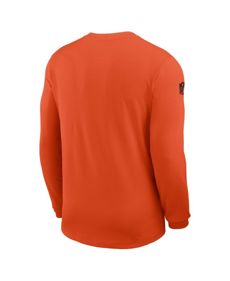 Men's Orange Cincinnati Bengals Sideline Coach UV Performance Long Sleeve T-Shirt