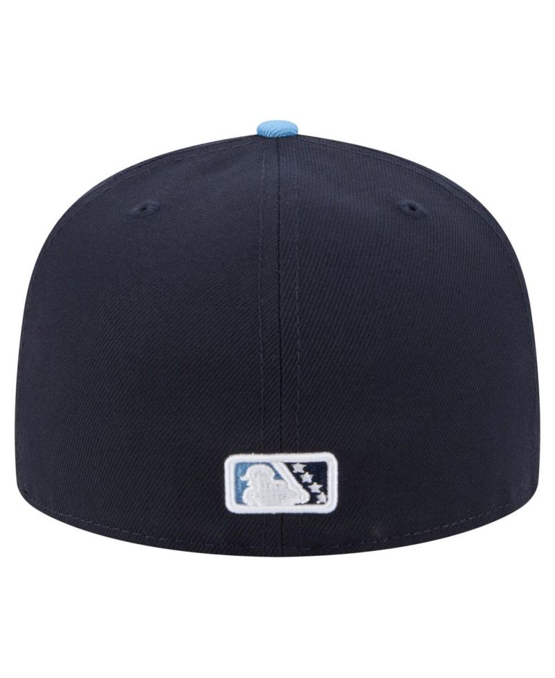 Men's Navy/Light Blue Hillsboro Hops Authentic Collection 59FIFTY Fitted Hat