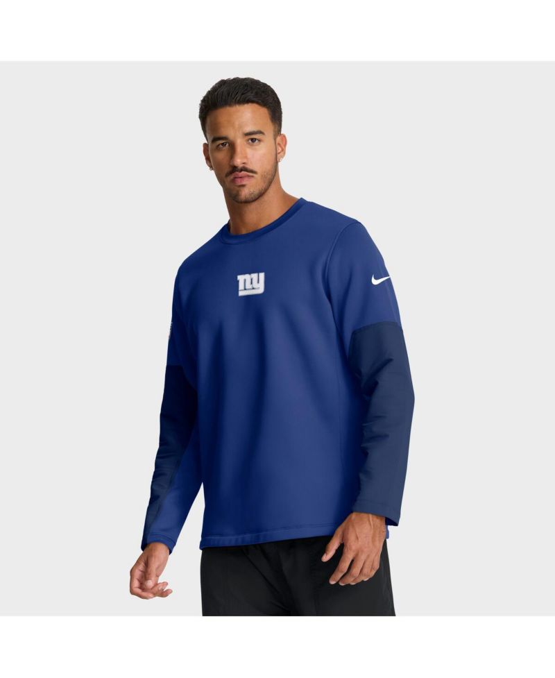 Men's Royal New York Giants Sideline Coach Therma-FIT Long Sleeve T-Shirt