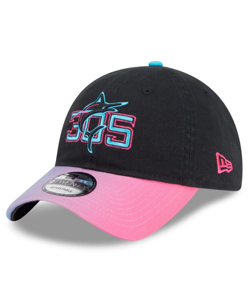 Men's Black/Pink Miami Marlins 2025 City Connect 9TWENTY Adjustable Hat