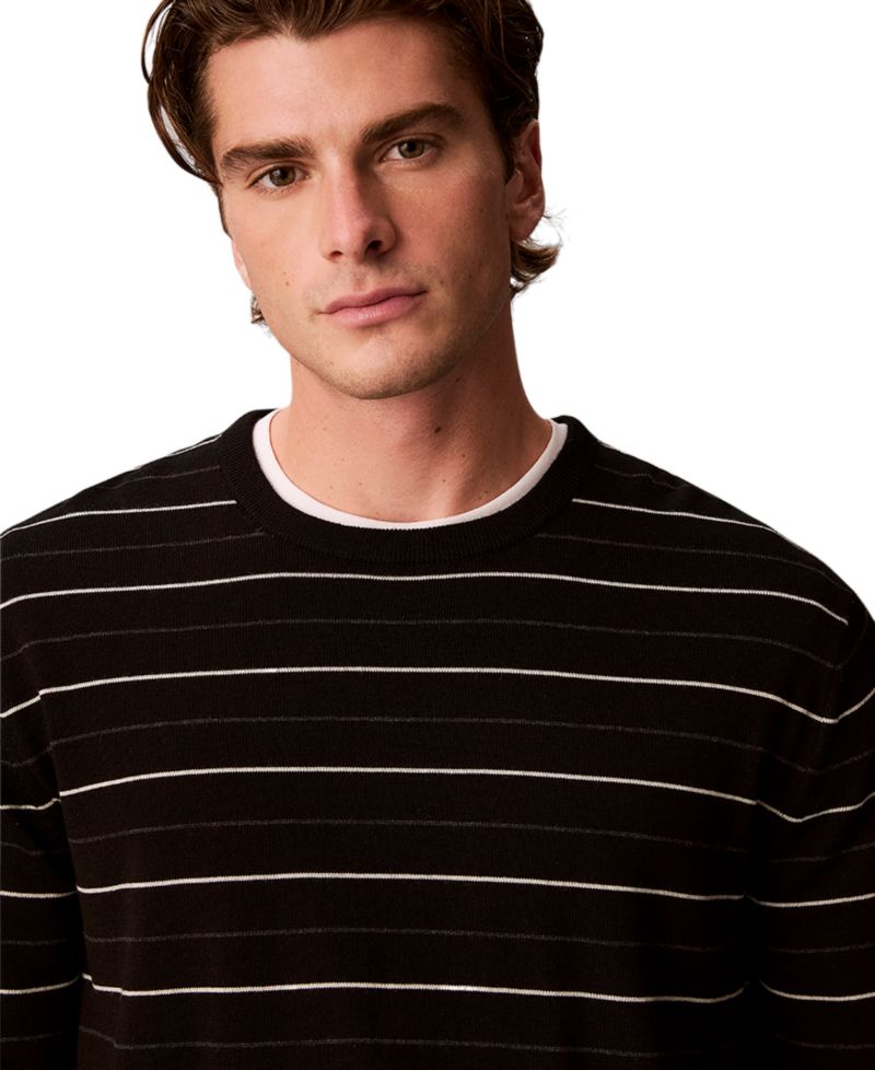 Men's Merino Stripe Lightweight Crewneck Sweater