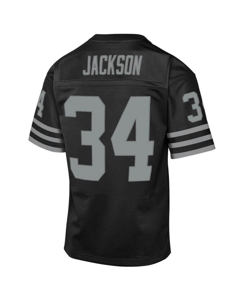 Big Boys and Girls Bo Jackson Black Las Vegas Raiders 1988 Throwback Fashion Jersey