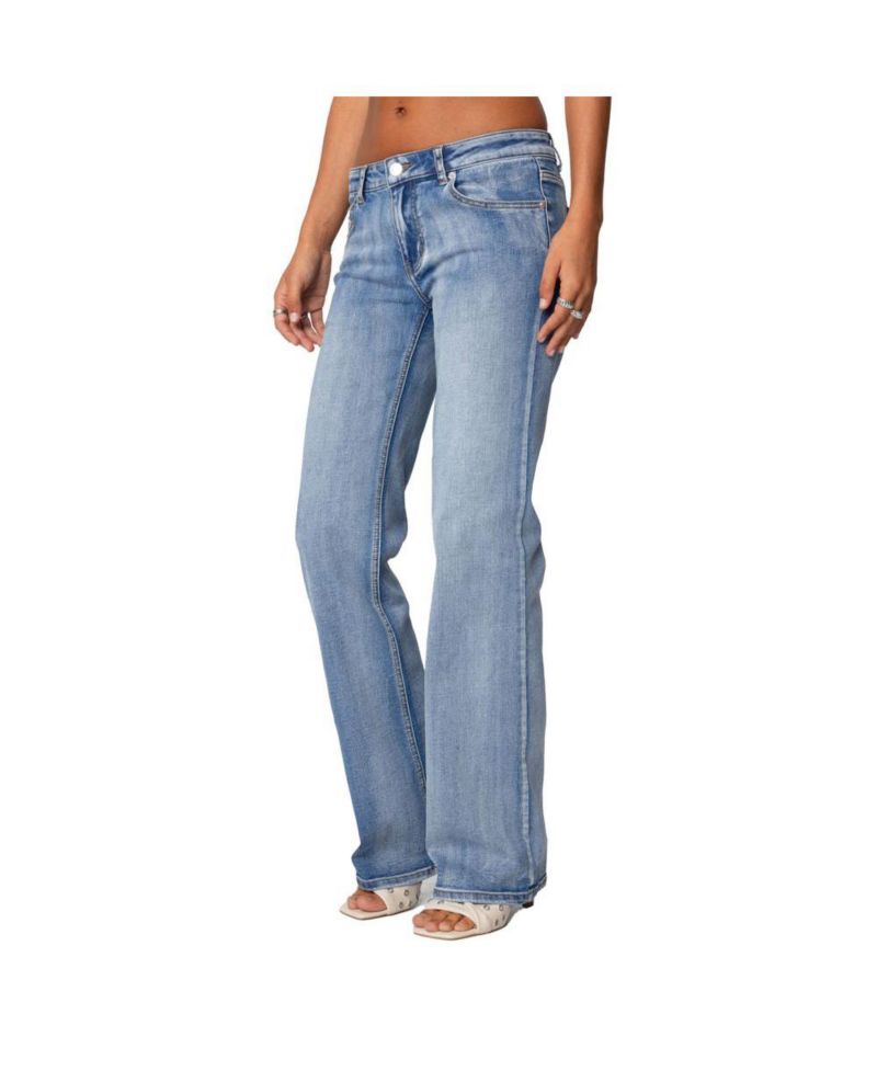 Women's Boot Cut Washed Low Rise Jeans