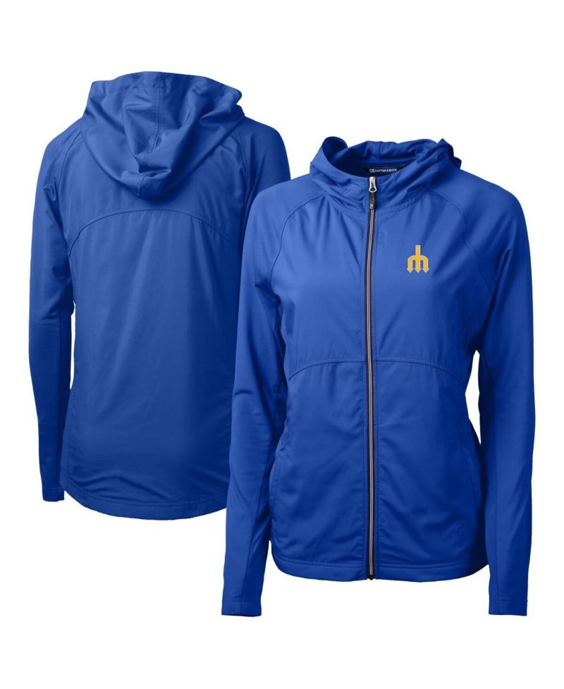 Women's Royal Seattle Mariners Adapt Eco Knit Hybrid Full-Zip Hoodie