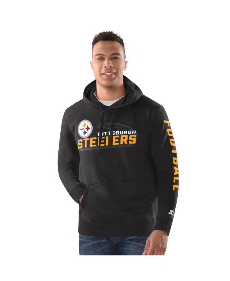 Men's Heather Gray Pittsburgh Steelers Vintage Pullover Hoodie