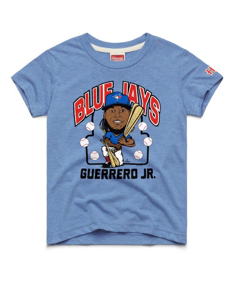 Big Boys and Girls Vladimir Guerrero Jr. Light Blue Toronto Blue Jays Caricature Tri-Blend T-Shirt