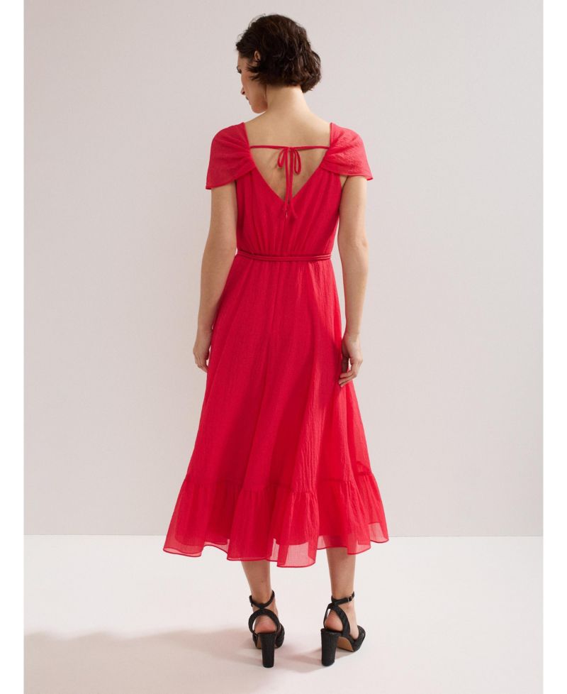 Women's Jen Gathered V-Neck Midi Dress
