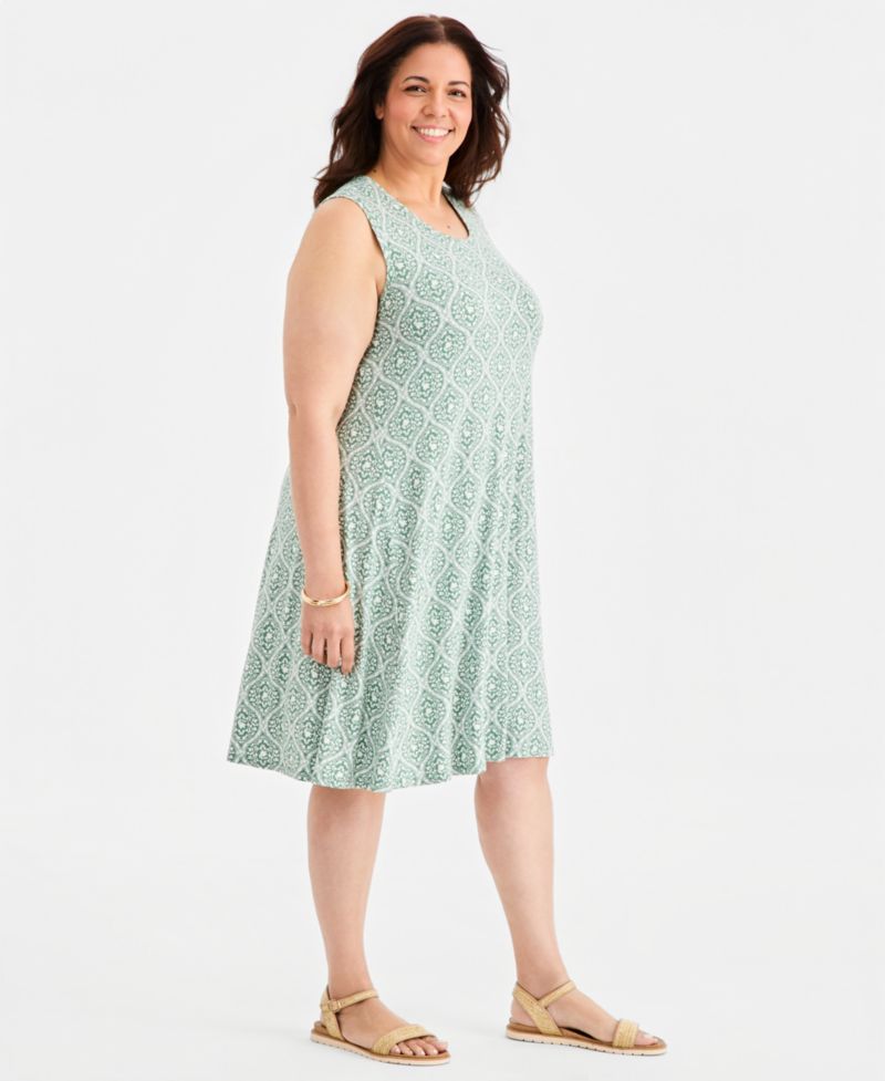 Petite Printed Sleeveless Knit Dress