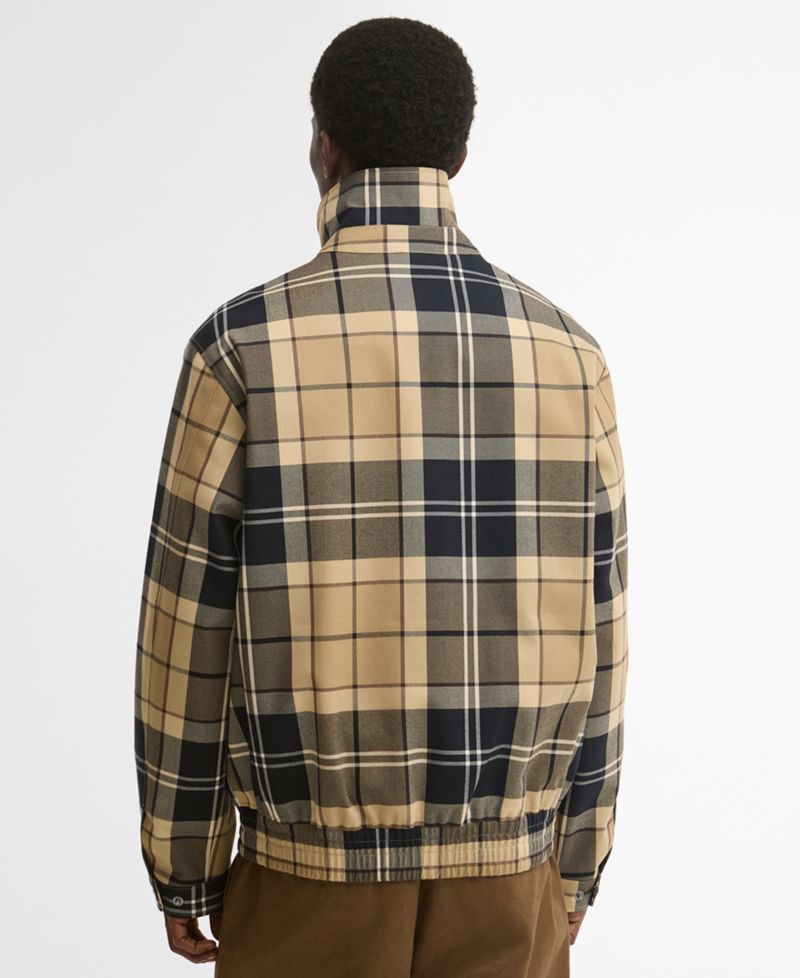 Men's Tartan Funnel-Neck Showerproof Jacket