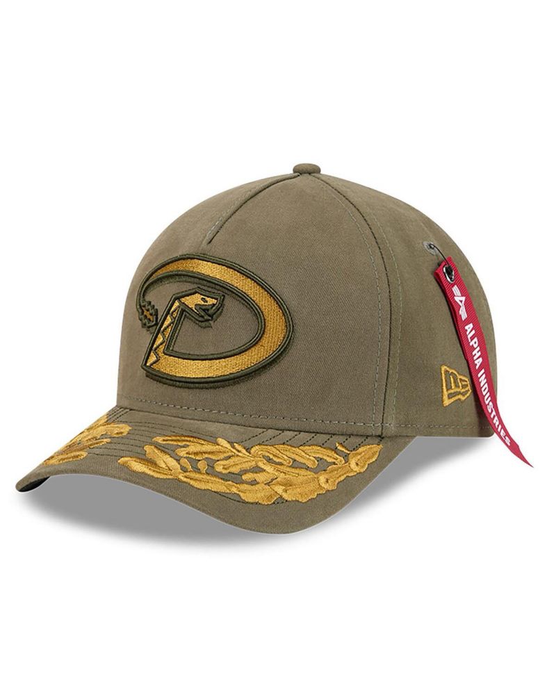 Men's Olive Arizona Diamondbacks A-Frame 9FORTY Adjustable Hat